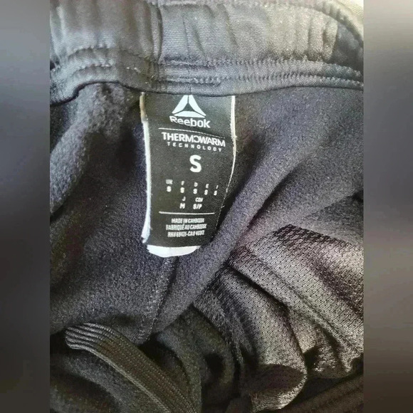 Reebok Mens Active Interlock Jogger Pants Size S Gray Reflective Slim Fit - Picture 7 of 9